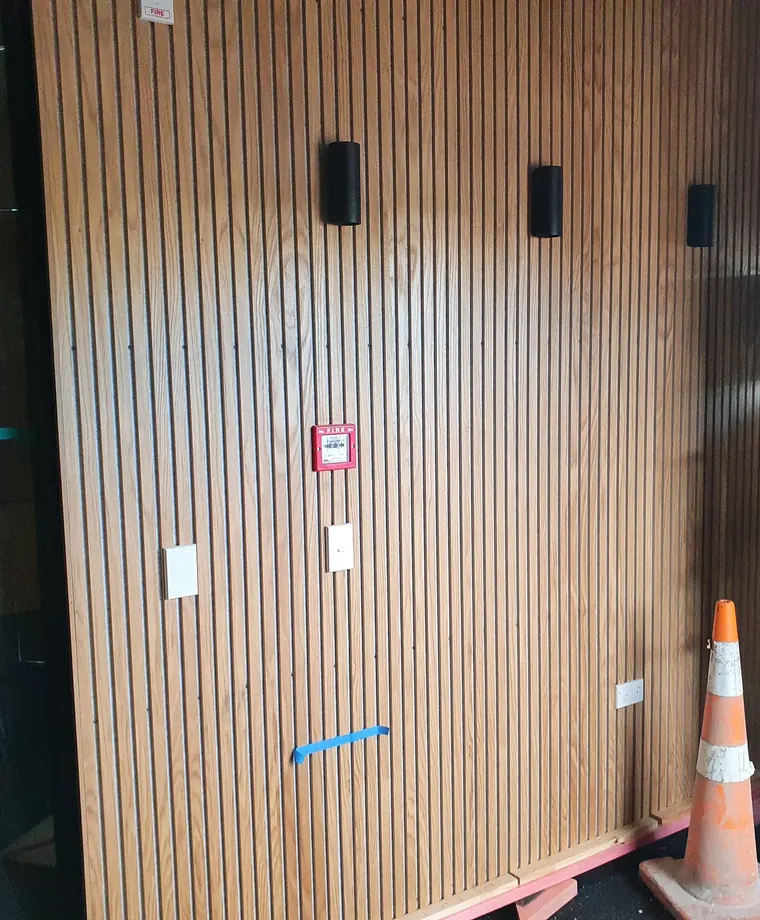 Timber slat feature wall